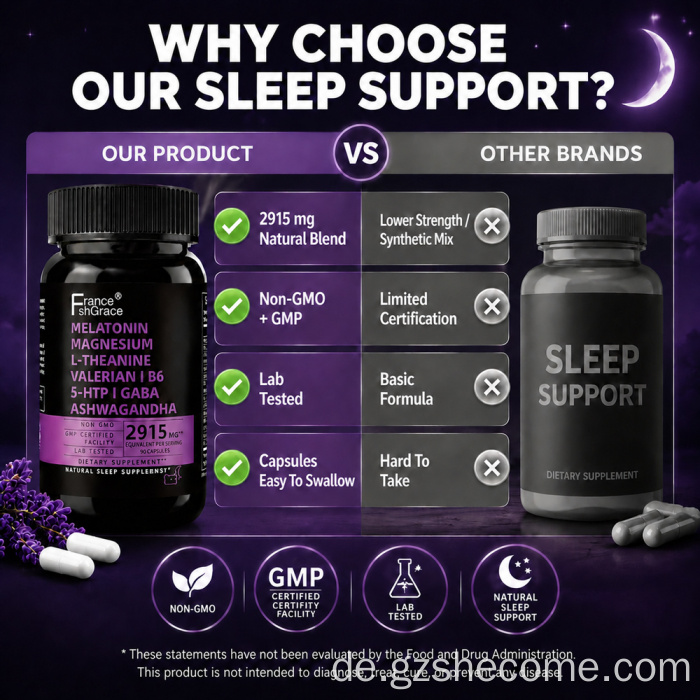 Shecome Melatonin-Kapseln zur Schlafunterstützung